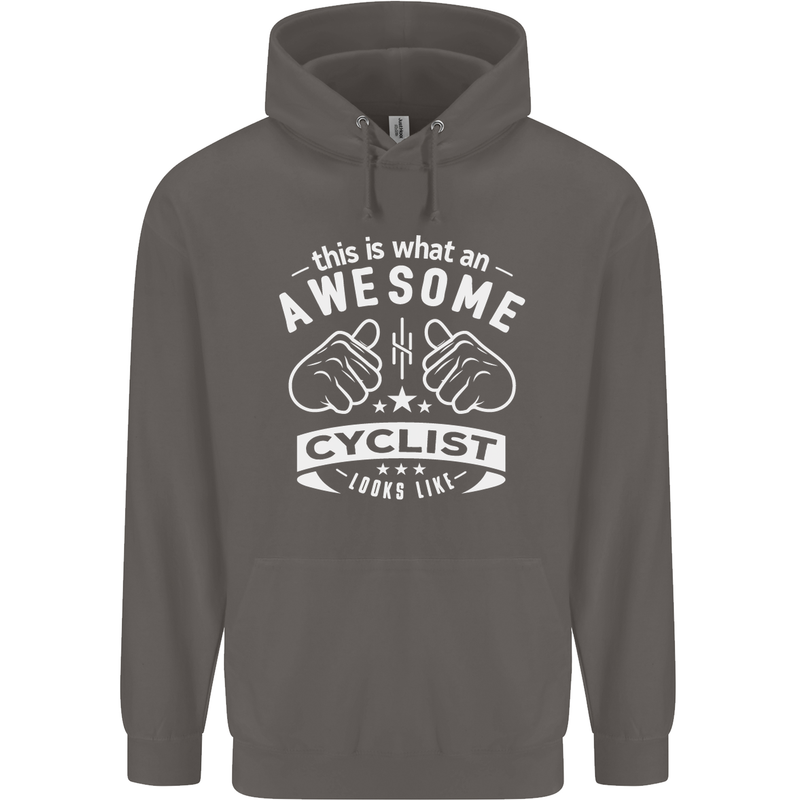 Awesome Cyclist Looks Like This Cycling Mens 80% Cotton Hoodie Charcoal