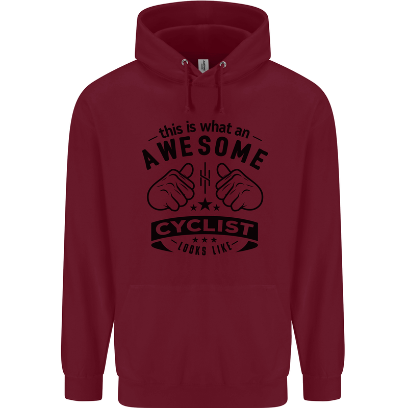 Awesome Cyclist Looks Like This Cycling Mens 80% Cotton Hoodie Maroon