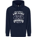 Awesome Cyclist Looks Like This Cycling Mens 80% Cotton Hoodie Navy Blue