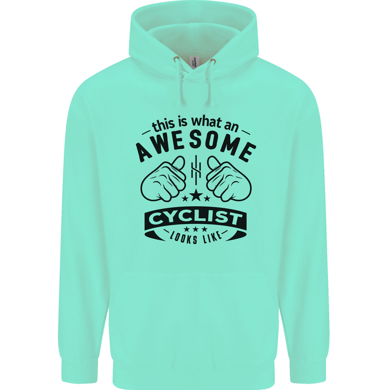Awesome Cyclist Looks Like This Cycling Mens 80% Cotton Hoodie Peppermint