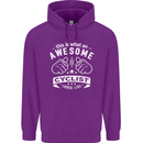 Awesome Cyclist Looks Like This Cycling Mens 80% Cotton Hoodie Purple