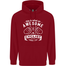 Awesome Cyclist Looks Like This Cycling Mens 80% Cotton Hoodie Red
