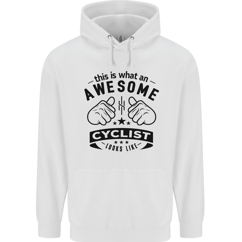 Awesome Cyclist Looks Like This Cycling Mens 80% Cotton Hoodie White