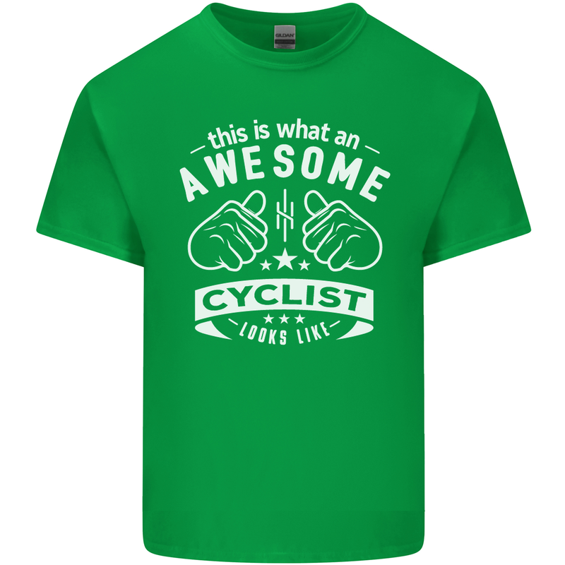 Awesome Cyclist Looks Like This Cycling Mens Cotton T-Shirt Tee Top Irish Green