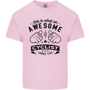 Awesome Cyclist Looks Like This Cycling Mens Cotton T-Shirt Tee Top Light Pink