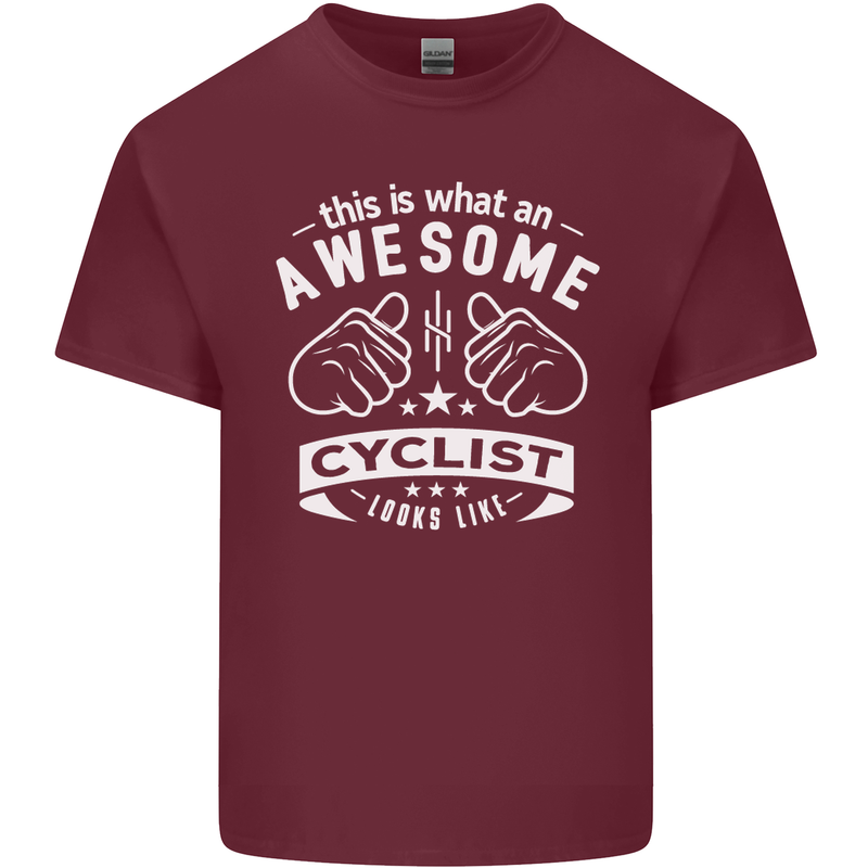 Awesome Cyclist Looks Like This Cycling Mens Cotton T-Shirt Tee Top Maroon