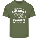 Awesome Cyclist Looks Like This Cycling Mens Cotton T-Shirt Tee Top Military Green