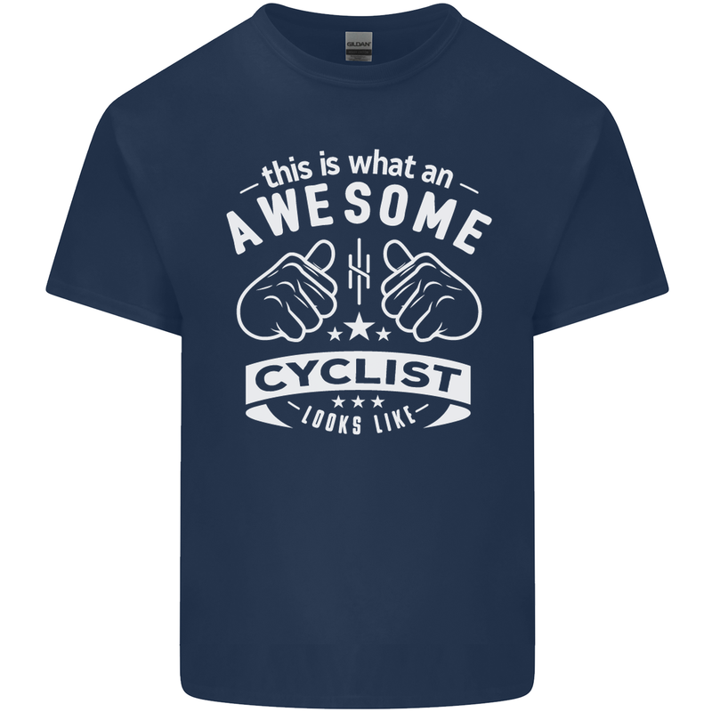 Awesome Cyclist Looks Like This Cycling Mens Cotton T-Shirt Tee Top Navy Blue