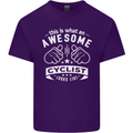 Awesome Cyclist Looks Like This Cycling Mens Cotton T-Shirt Tee Top Purple