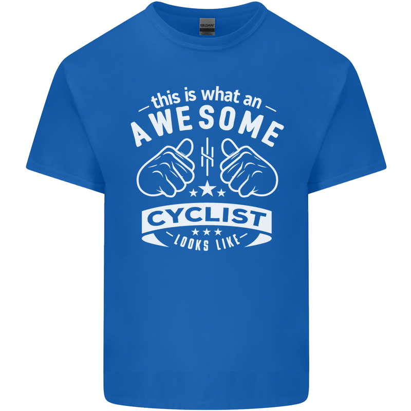 Awesome Cyclist Looks Like This Cycling Mens Cotton T-Shirt Tee Top Royal Blue