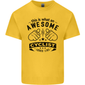 Awesome Cyclist Looks Like This Cycling Mens Cotton T-Shirt Tee Top Yellow