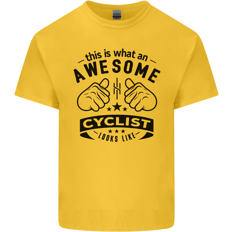 Awesome Cyclist Looks Like This Cycling Mens Cotton T-Shirt Tee Top Yellow