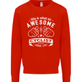 Awesome Cyclist Looks Like This Cycling Mens Sweatshirt Jumper Bright Red