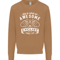 Awesome Cyclist Looks Like This Cycling Mens Sweatshirt Jumper Caramel Latte