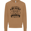 Awesome Cyclist Looks Like This Cycling Mens Sweatshirt Jumper Caramel Latte