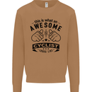 Awesome Cyclist Looks Like This Cycling Mens Sweatshirt Jumper Caramel Latte