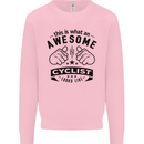 Awesome Cyclist Looks Like This Cycling Mens Sweatshirt Jumper Light Pink