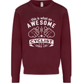 Awesome Cyclist Looks Like This Cycling Mens Sweatshirt Jumper Maroon