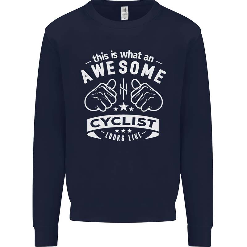 Awesome Cyclist Looks Like This Cycling Mens Sweatshirt Jumper Navy Blue