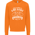Awesome Cyclist Looks Like This Cycling Mens Sweatshirt Jumper Orange