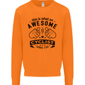 Awesome Cyclist Looks Like This Cycling Mens Sweatshirt Jumper Orange