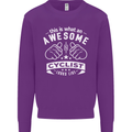 Awesome Cyclist Looks Like This Cycling Mens Sweatshirt Jumper Purple