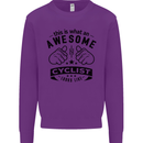 Awesome Cyclist Looks Like This Cycling Mens Sweatshirt Jumper Purple
