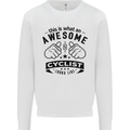 Awesome Cyclist Looks Like This Cycling Mens Sweatshirt Jumper White