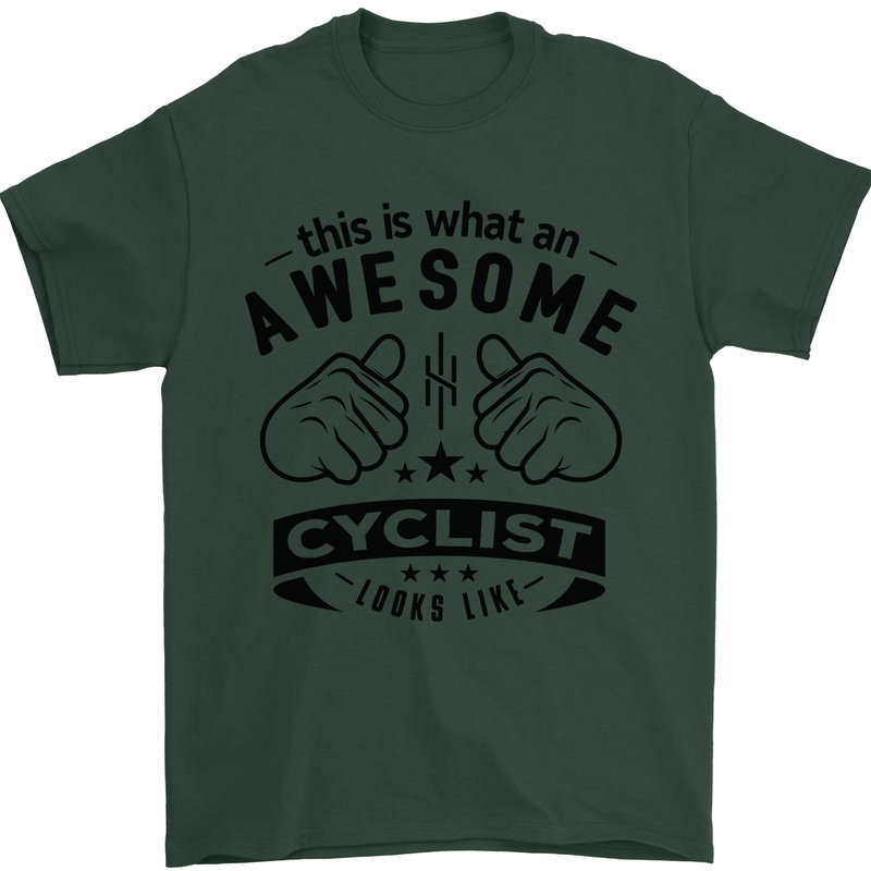 Awesome Cyclist Looks Like This Cycling Mens T-Shirt Cotton Gildan Forest Green