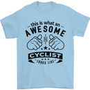 Awesome Cyclist Looks Like This Cycling Mens T-Shirt Cotton Gildan Light Blue