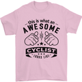 Awesome Cyclist Looks Like This Cycling Mens T-Shirt Cotton Gildan Light Pink