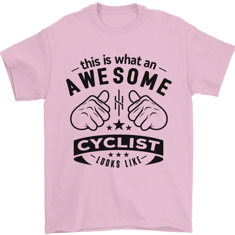 Awesome Cyclist Looks Like This Cycling Mens T-Shirt Cotton Gildan Light Pink
