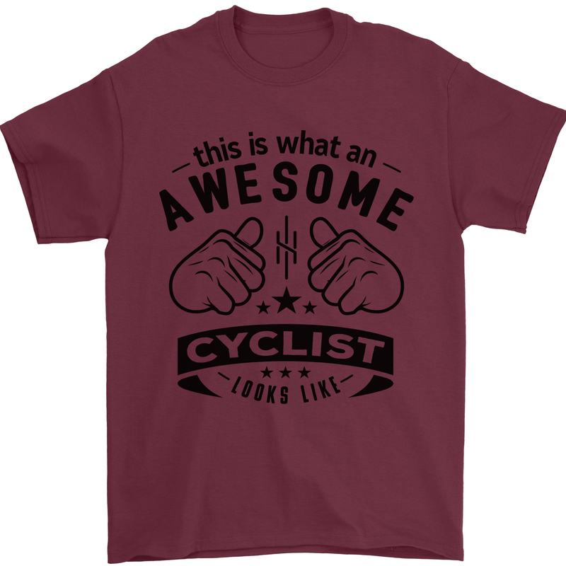 Awesome Cyclist Looks Like This Cycling Mens T-Shirt Cotton Gildan Maroon