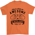 Awesome Cyclist Looks Like This Cycling Mens T-Shirt Cotton Gildan Orange