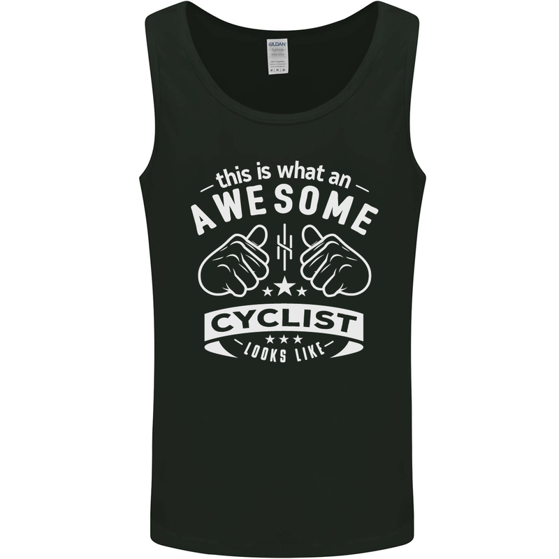Awesome Cyclist Looks Like This Cycling Mens Vest Tank Top Black