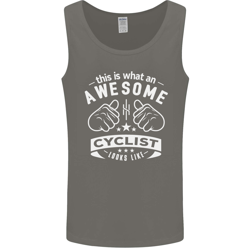 Awesome Cyclist Looks Like This Cycling Mens Vest Tank Top Charcoal