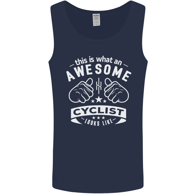 Awesome Cyclist Looks Like This Cycling Mens Vest Tank Top Navy Blue