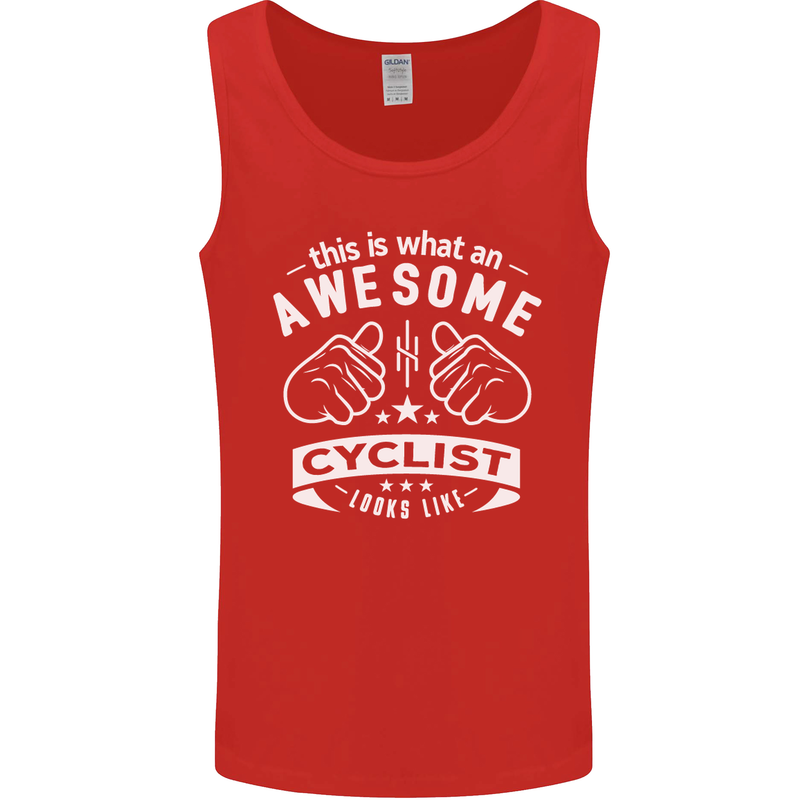 Awesome Cyclist Looks Like This Cycling Mens Vest Tank Top Red