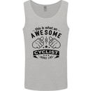 Awesome Cyclist Looks Like This Cycling Mens Vest Tank Top Sports Grey
