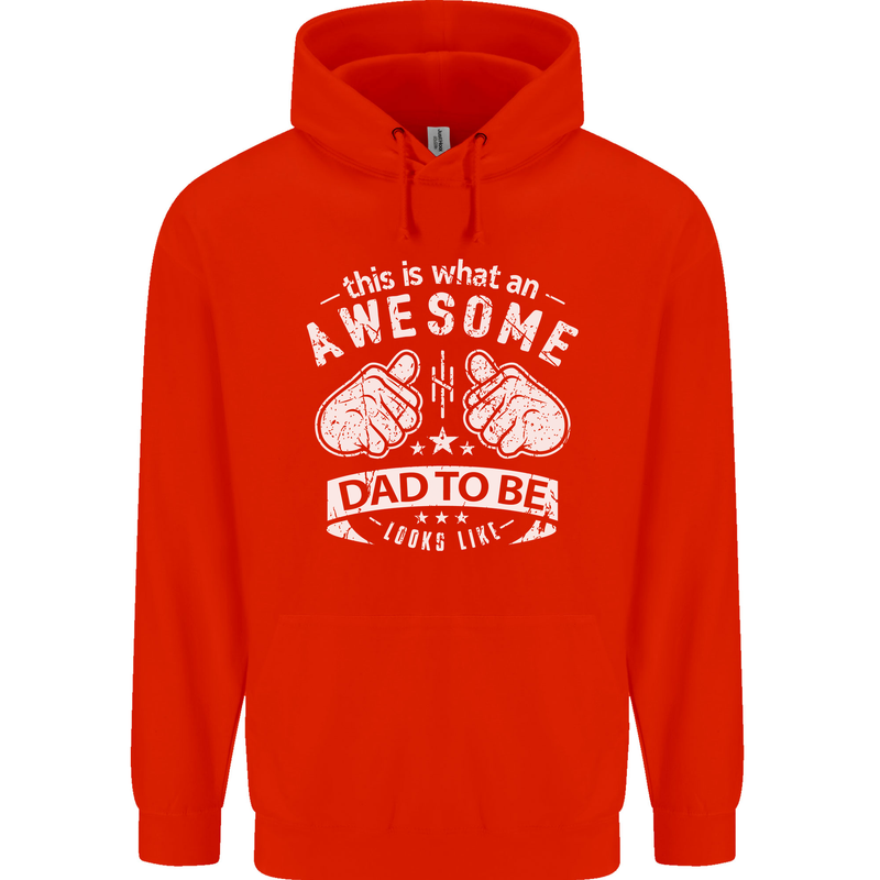 Awesome Dad to Be Looks New Dad Daddy Childrens Kids Hoodie Bright Red