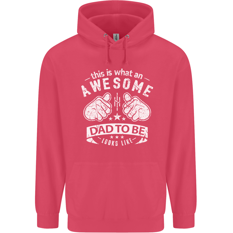 Awesome Dad to Be Looks New Dad Daddy Childrens Kids Hoodie Heliconia