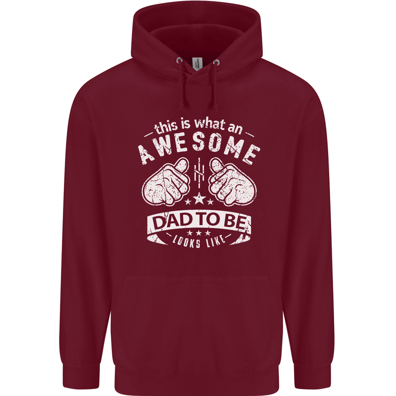 Awesome Dad to Be Looks New Dad Daddy Childrens Kids Hoodie Maroon
