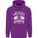 Awesome Dad to Be Looks New Dad Daddy Childrens Kids Hoodie Purple