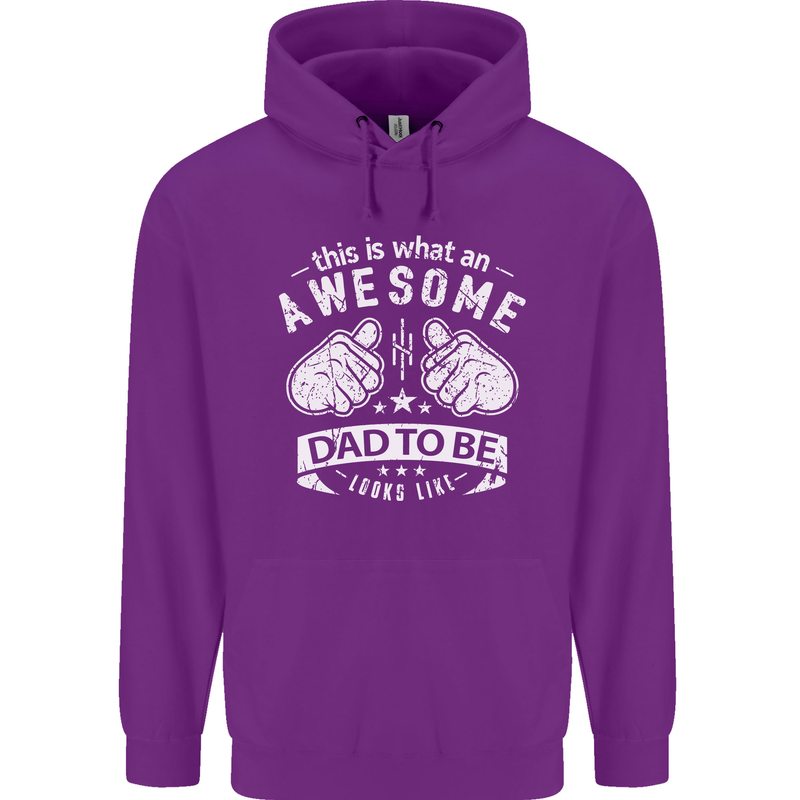 Awesome Dad to Be Looks New Dad Daddy Childrens Kids Hoodie Purple