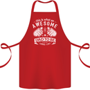 Awesome Dad to Be Looks New Dad Daddy Cotton Apron 100% Organic Red