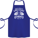 Awesome Dad to Be Looks New Dad Daddy Cotton Apron 100% Organic Royal Blue