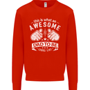Awesome Dad to Be Looks New Dad Daddy Kids Sweatshirt Jumper Bright Red