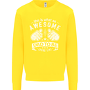 Awesome Dad to Be Looks New Dad Daddy Kids Sweatshirt Jumper Yellow