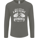 Awesome Dad to Be Looks New Dad Daddy Mens Long Sleeve T-Shirt Charcoal