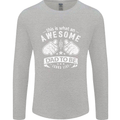 Awesome Dad to Be Looks New Dad Daddy Mens Long Sleeve T-Shirt Sports Grey